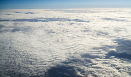 Textured clouds high in the sky.の写真素材