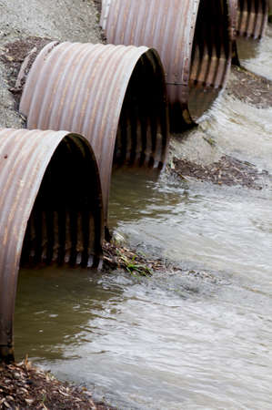 Water drainage pipesの写真素材