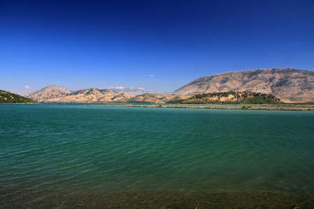 Lake Butrint, salt lagoon close to Saranda, Albaniaの写真素材