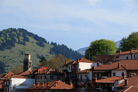 Landscape of Metsovo village in Epirus area, Greeceの写真素材