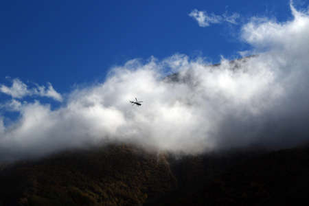 Helicopter trip, Greater Caucasus, Kazbegi, Georgiaの写真素材