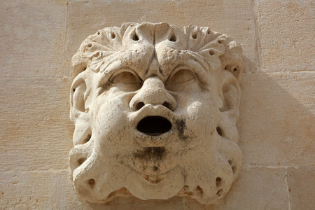 Details of old building in Old Town of Dubrovnik, Croatiaの写真素材