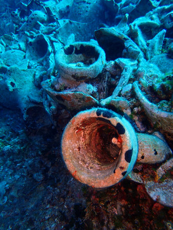 Ancient amphora in Adriatic sea near Vis island, Croatia