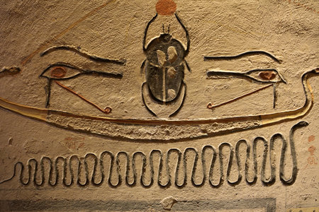 Scene from the Tomb of Ramesses IV in Valley of the Kings in Egyptの写真素材