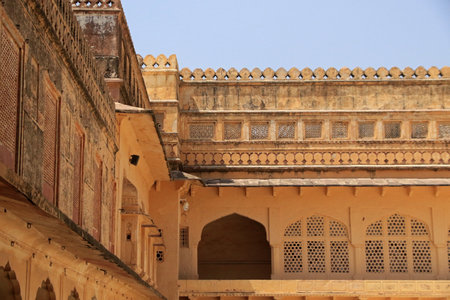 Famous Amber Fort in Jaipur, Rajasthan, Indiaの写真素材