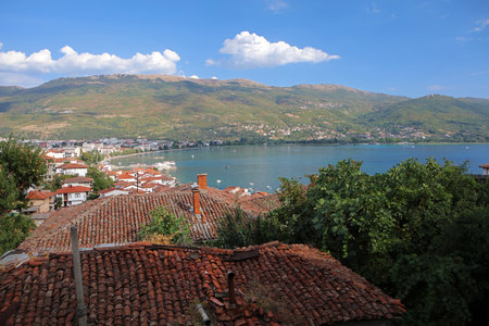 Panoramic view of Ohrid, the capital of Macedonia.の写真素材