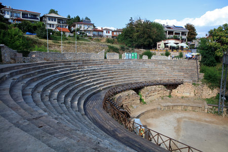 Ancient Theater in Ohrid, North Macedoniaの写真素材
