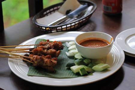 Chicken Satay Skewers with Peanut Dipping Sauce, Kuala Lumpur, Malaysia