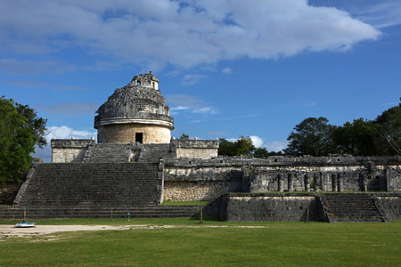 El Caracol - the Observatory, structure at Maya civilization site of Chichen Itza, Yucatan, Mexico