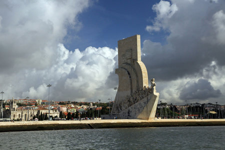 Monument to the Discoveries in the port of Lisbon, Portugalの写真素材