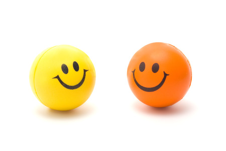 This two smileys, Isolated on white の写真素材