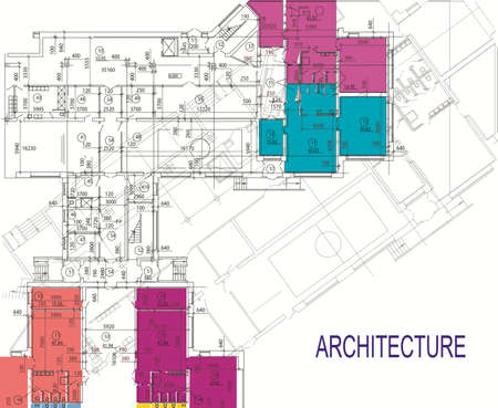 Abstract architecture background, architecture drawing