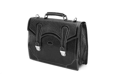 One portfolio leather on the white backgroundの写真素材