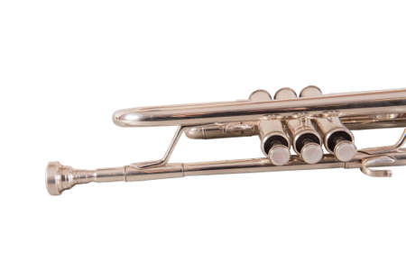 One Trumpet on white backgroundの写真素材