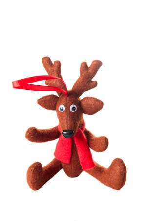 textile Christmas tree toys isolated on white backgroundの写真素材