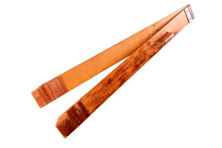 One slap-stick percussion instrument isolated on white backgroundの写真素材