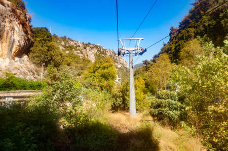 Jeita grotto cableway.ropeways near big grotto in Lebanon.excursion in the mountains. beautiful nature. wonder of the world.zoo.の写真素材