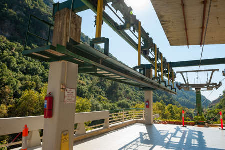 Jeita grotto cableway.ropeways near big grotto in Lebanon.excursion in the mountains. beautiful nature. wonder of the world.zoo.の写真素材