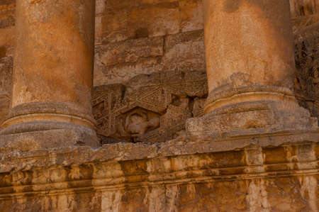 Baalbek Ancient city in Lebanon.Heliopolis temple complex.near the border with Syria.remainsの写真素材