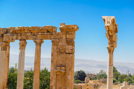 Baalbek Ancient city in Lebanon.Heliopolis temple complex.near the border with Syria.remainsの写真素材