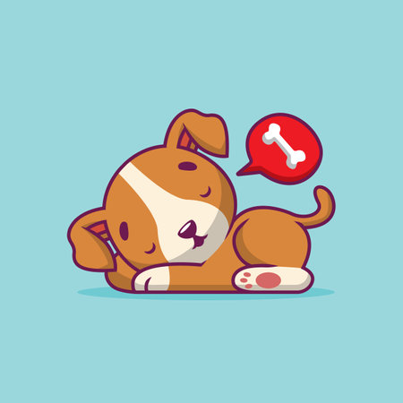 Cute dog sleeping cartoon illustration vectorのイラスト素材