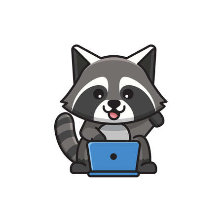 cute racoon vectorのイラスト素材