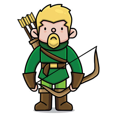 cute archer vectorのイラスト素材