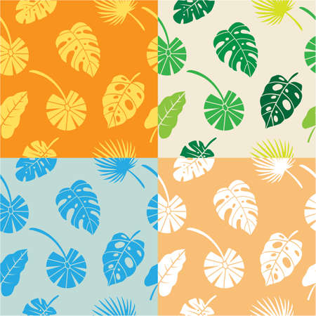 seamless pattern tropical leavesのイラスト素材