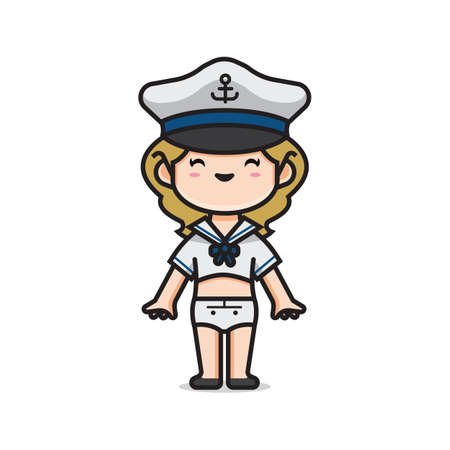 cute girl costume sailor vectorのイラスト素材