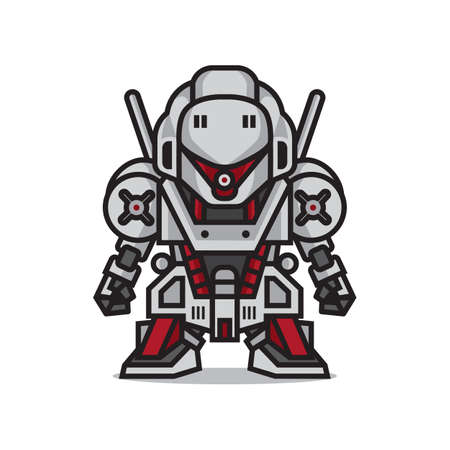 cute mecha robot vectorのイラスト素材