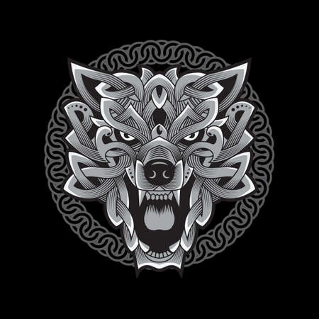wolf ethnic vectorのイラスト素材