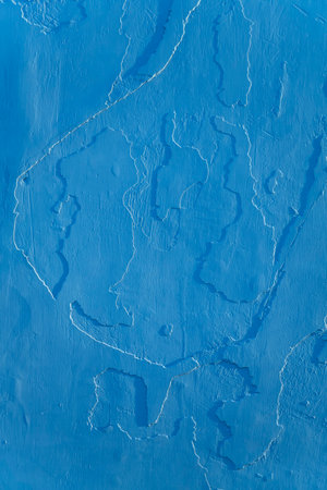 Peeling blue concrete old wall texture