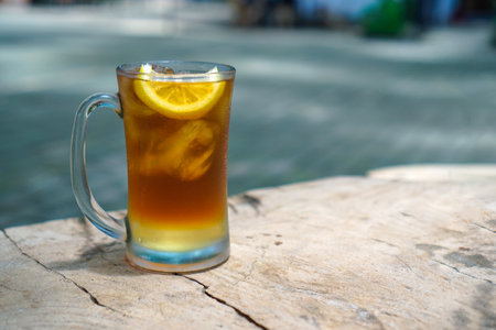 iced lemon tea fresh delicious drink.