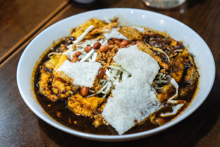 Tepo Tahu is a traditional food consisting of the basic ingredients of tofu, eggs and rice cake.の写真素材