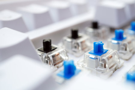 Using mechanical keyboard switches with different colors on one keyboard.の写真素材
