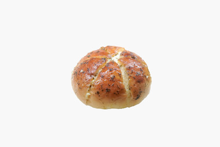 Korean Garlic Cheese Bread, viral bread from Korea isolated on a white background.