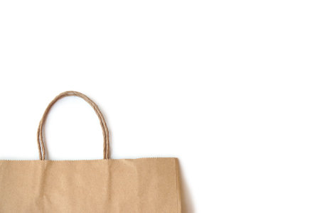 Brown paper bags isolated on a white background.