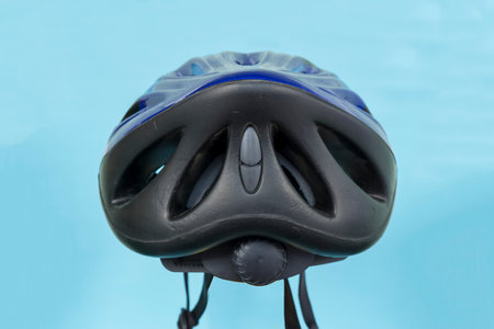 helmet accessory for bicycle isolated on blue background