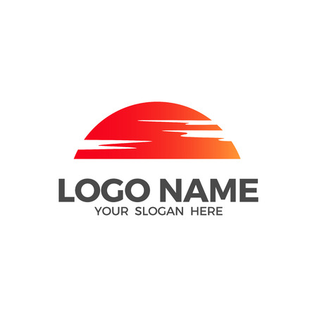 Sun and Clouds logo design templateのイラスト素材