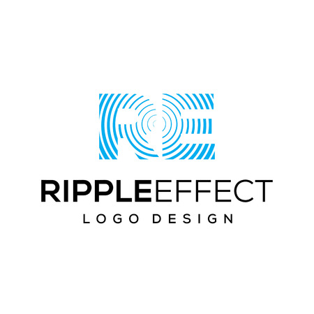 Ripple effect vector logo design templateのイラスト素材