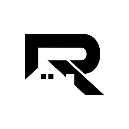 Black initial R real estate logo design inspirationのイラスト素材