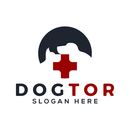 Dog doctor vector logo inspirationのイラスト素材