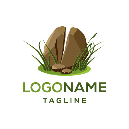Realistic broken stone logo design templateのイラスト素材