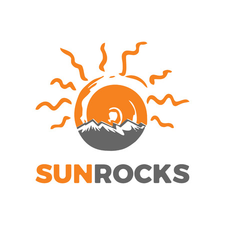 sun rock logo design templateのイラスト素材