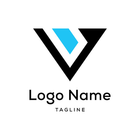 Initial V abstract simple logoのイラスト素材