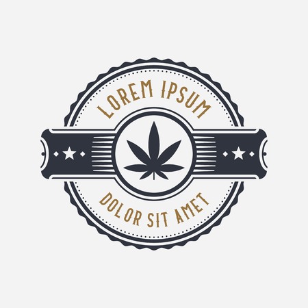 Brand identity vector design symbol of marijuanaのイラスト素材
