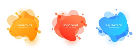 Liquid color background vector design template. Fluid gradient shapes compositionのイラスト素材