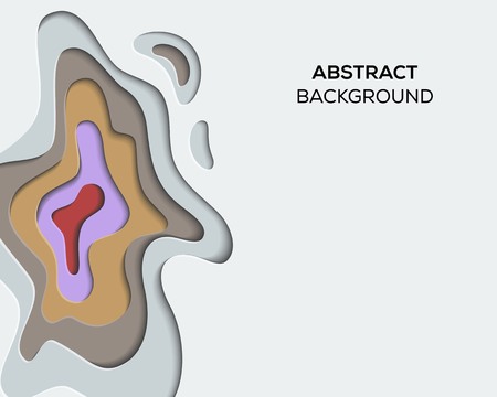 3D Paper cut abstract design inspirationのイラスト素材