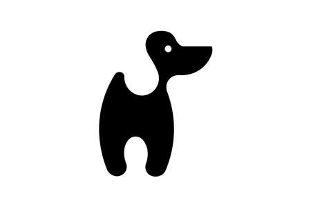 vector illustration of abstract dog logo, simple dog mascot iconのイラスト素材