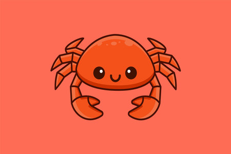 cute crab cartoon illustration vector, suitable for stickers and children's booksのイラスト素材